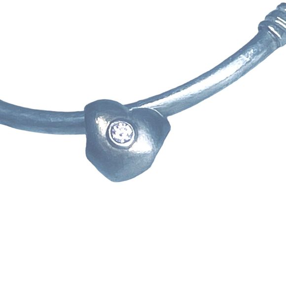 Pandora Sterling Silver Retired Steady Heart Pink CZ Spacer Lock Charm 790134PCZ - Picture 2 of 10